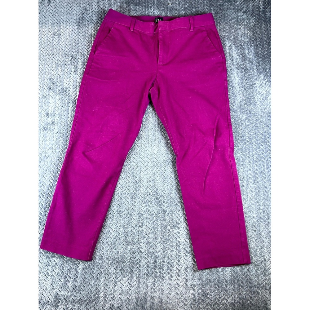 Gap Slim Ankle Pants Womens 12 Purple Stretch High Rise Straight Formal Business